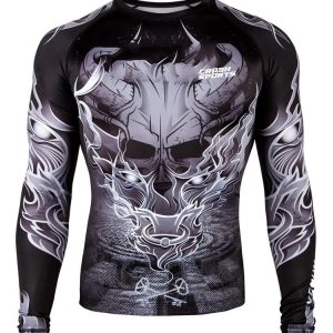 Men Shirt Black and White with Skull Logo